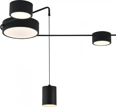 Потолочный светильник круглый (14028/4С Black) Indigo Modulo V000162L (регулировка яркости, LED, 220V, пульт управления)