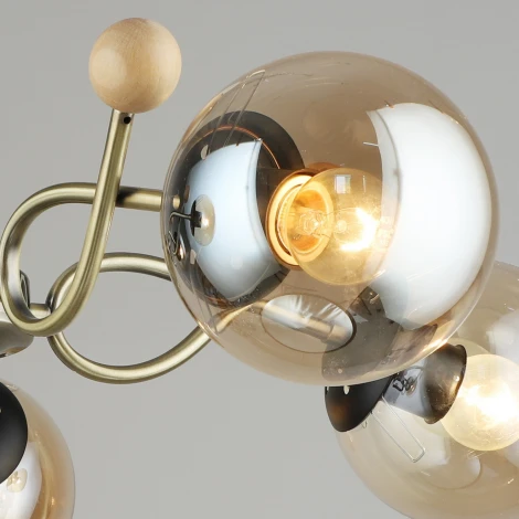 Потолочная люстра на штанге Reluce 02021-0.3-05 AB+BK