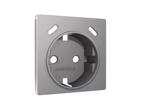 Лицевая панель для электрической розетки с заземлением и шторками 2хUSB Type-C (сталь матовый) Ambrella Volt QUANT AP5105