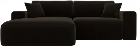 Диван угловой Лига-036 НПБ Классик левый угол (Коричневый/Микровельвет) Лига Диванов арт.121366L