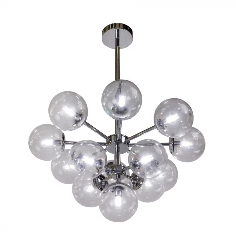 Потолочная люстра на штанге AM Group AM490 CH (220V, шар, молекулы)