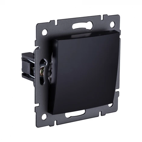 Выключатель кнопочный 1-клавишный 10А/250В изогнутый, черный Kollinger REA-R-005BK для Aspekt, Eleganz, Reflex