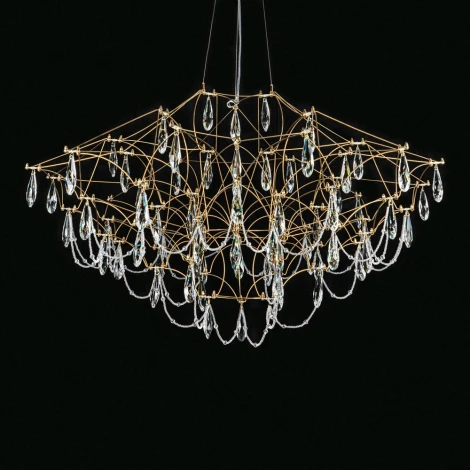 Подвесная люстра светодиодная хрустальная с пультом с регулировкой цветовой температуры Modelux MODELUX ML.5602.1000P BS