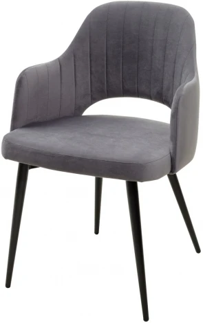 Стул M-City FANTINE-LA СЕРЫЙ #27, велюр / черный каркас
