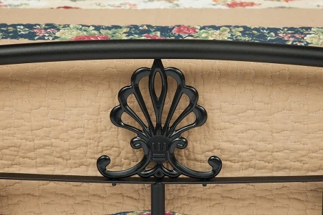 Кровать РУМБА (AT-203)/ RUMBA красный дуб/черный (дерево гевея/металл)