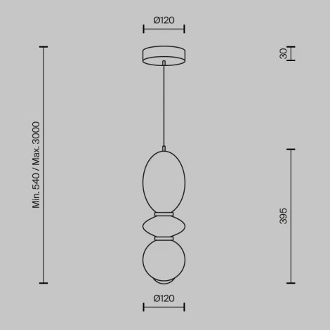 Подвесной светильник Maytoni Brosche MOD362PL-L10BG3K (LED, 220V, на проводе, шар)