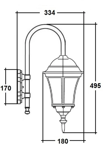 Настенный фонарь уличный IP44 Oasis Light ASTORIA 1 S 91302S/10 Bl (220V, фонарь)
