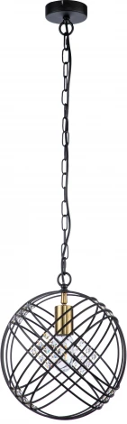 Подвесной светильник Fresco V000103 (10001/1P Black) (220V, хрусталь, на цепи, шар, клетка)