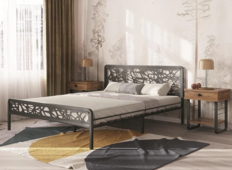 Прикроватная тумба Woodville Малгома черная / дуб вотан 511608