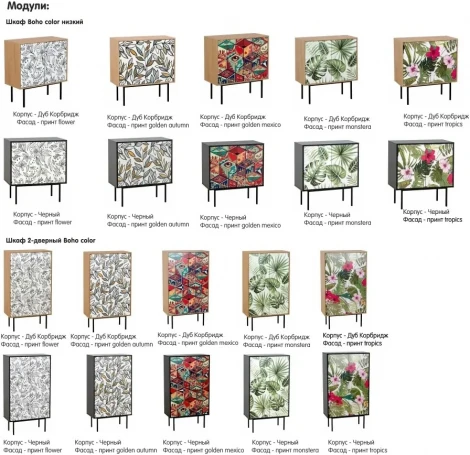 Тумба малая Boho Color ОГОГО (арт.599512), (ЛДСП/Черный)