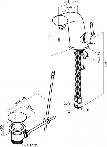 Смеситель Am.Pm Awe F1583100 для биде