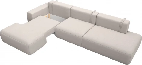 Диван угловой Лига-036 НПБ Модерн Лонг левый угол Лига Диванов (Замша) арт.127762L