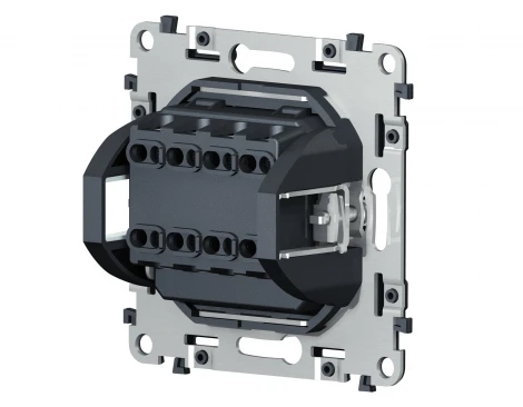 Механизм двухклавишного перекрестного выключателя встраиваемый (серый) Ambrella Volt QUANT VM125