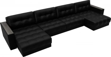Диван П-образный с декором Лига-049 НПБ Лонг Лига Диванов (Экокожа) арт.128571