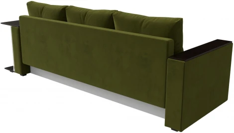 Лига Диванов диван прямой Атланта Лайт со столом справа (Микровельвет/Зеленый)