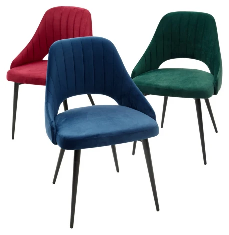 Обеденный стул M-City FANTINE-LS ВИННЫЙ #16, велюр / черный каркас