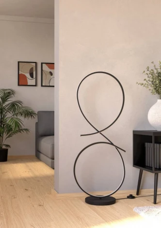 Светодиодный торшер Eglo Serpins 901271 20W(LED), алюминий, сталь, черный, пластик, белый, 3000K