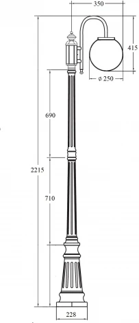 Наземный фонарь IP44 Oasis Light GLOBO S 88209S/10/down Bl в форме шара (220V, фонарь, шар)