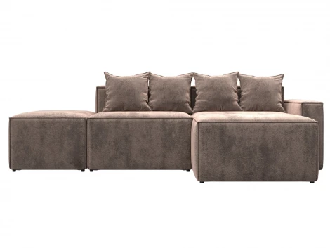 Диван угловой модульный Лига-063 угол правый (ДСП/Пластик/Велюр/Бежевый) Лига Диванов 129793