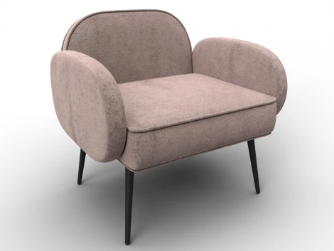 Кресло Лига-086 (Фанера/Металл/Велюр/Бежевый) Лига Диванов 132437