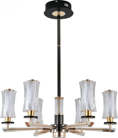 Потолочная люстра на штанге (13038/6R Black) Indigo Grandioso V000185L (регулировка яркости, LED, 220V, пульт управления)