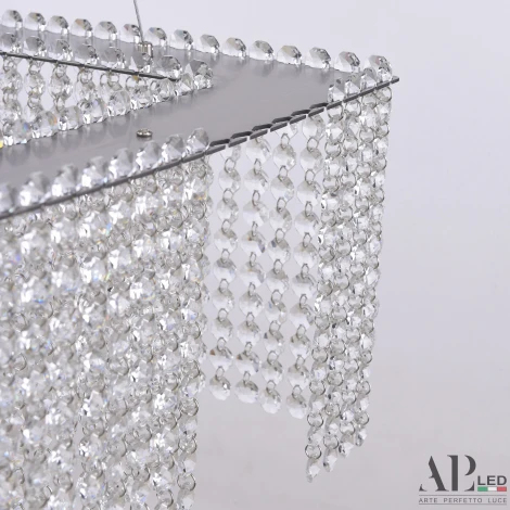 Подвесная люстра светодиодная APL LED Sicilia SH05.74.A.Ni.4000 (220V, хрусталь, на тросе)