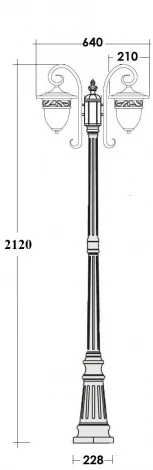 Наземный фонарь Oasis Light KRAKOV 1 L 87209LA/18L Gb (220V, фонарь, под старину, IP44)