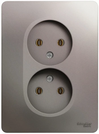 Розетка встраиваемая двойная без заземления (платина) Systeme Electric Glossa GSL001220