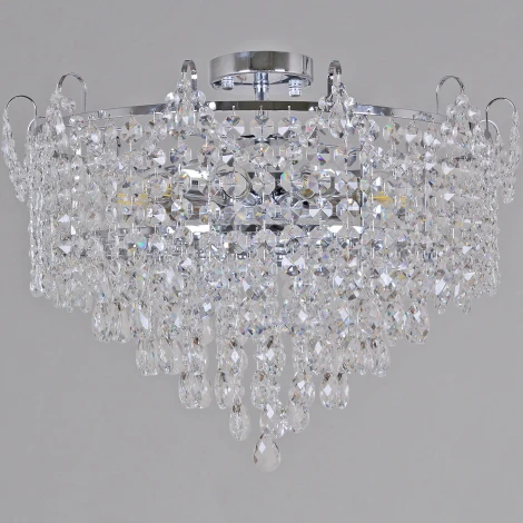Потолочная люстра на штанге хрустальная Reluce 90192-0.3-10 CR (220V)
