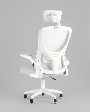 Кресло офисное TopChairs Core серый с подголовником пластик белый TopChairs УТ000041968