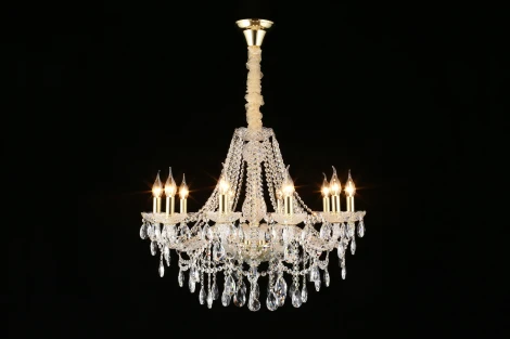 Подвесная люстра Koletta APL.755.13.10 (220V, хрусталь, подвески, на цепи, свеча)