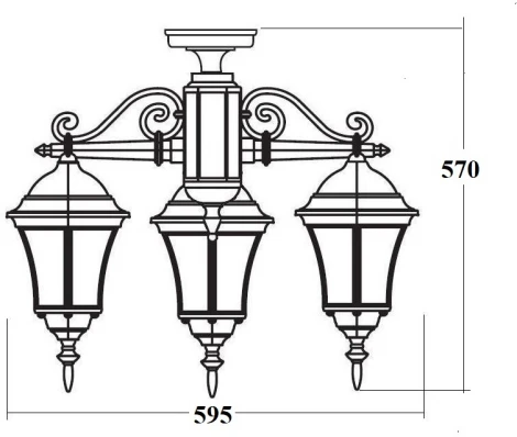 Потолочный светильник уличный Oasis Light ASTORIA 1 S 91370SA/3 Bl (220V, фонарь, IP44)