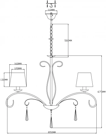 Подвесная люстра Moderli Aramco V2602-8P (220V, на цепи)