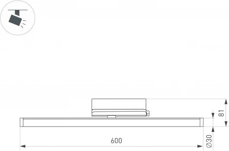 Светильник LGD-TUBE-TURN-4TR-L600-20W Warm3000 (BK, 180 deg, 230V) (Arlight, IP20 Металл) 036298(1)
