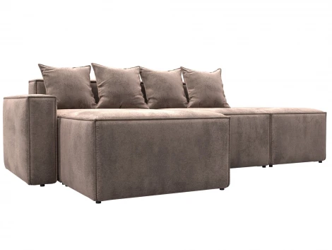 Диван угловой модульный Лига-063 угол левый (ДСП/Пластик/Велюр/Бежевый) Лига Диванов 129793L