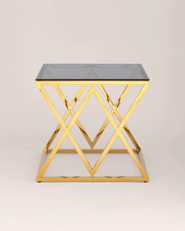 Журнальный стол Stool Group 55*55 ИНСИГНИЯ золото стекло smoke УТ000001505