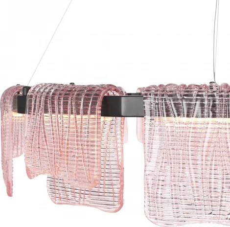 Подвесной сетильник ST Luce Voile SL6021.403.66 черный/розовый LED 1*66W 4000K (220V, на тросе, круглые)