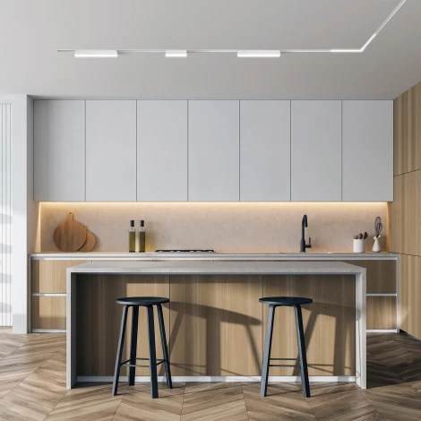 Профиль-трек Denkirs Smart Slott TR2014-WH, для натяжных потолков, 2 м, алюминий, белый (220V)