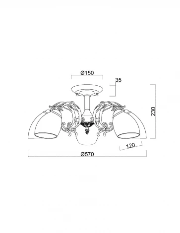 Потолочная люстра на штанге MyFar Биене MR2702-5C