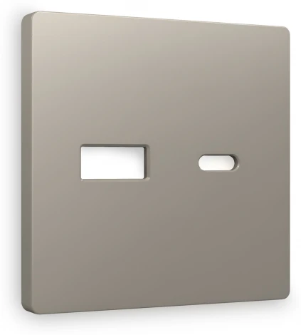 Лицевая панель Ambrella Volt ALFA (Серо-бежевый матовый) для розетки 2USB A+C QUANT AP3710