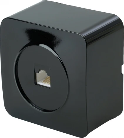 Розетка Ethernet RJ-45 (черный) Stekker София 49312