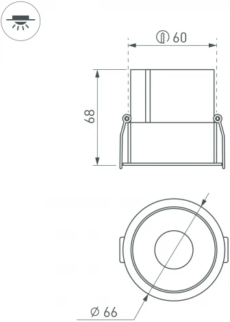 Встраиваемый точечный светильник MS-ATLAS-BUILT-R66-15W Day4000 (WH-WH, 35 deg, 230V) (Arlight, IP20 Металл) 037184(1) (LED)
