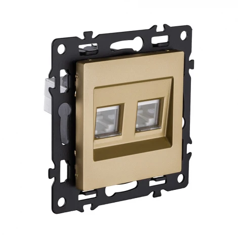Розетка двойная Ethernet RJ45 золотой Kollinger Asthetik AS-018GD