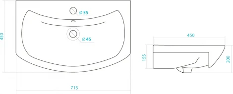 Мебельная раковина Santek Балтика 70 белая