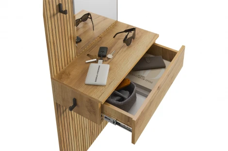 Зеркало Бодрум Mebelson (ЛДСП,Зеркало,Пластик,Дерево/Дуб крафт золотой) арт.176760,2553