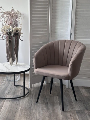 Стул МИШЕЛЬ 360 град. поворот. цвет B5 Капучино, велюр / черный каркас M-City 64750