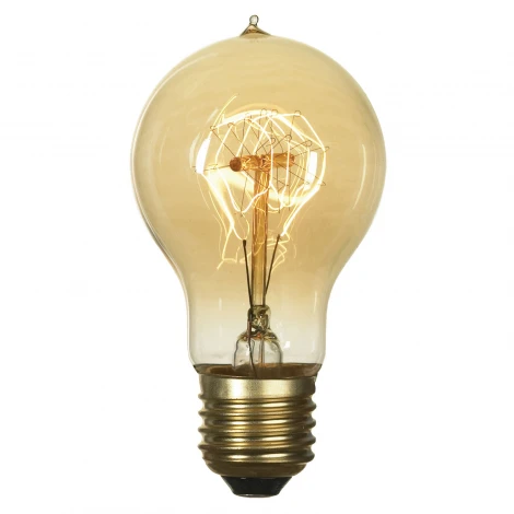 Ретро лампочка накаливания Эдисона груша прозрачная E27 60W 220V желтое свечение Lussole Edisson GF-E-719