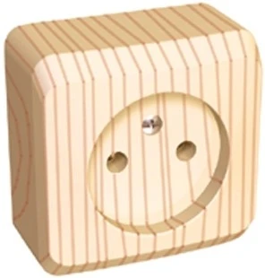Розетка накладная без заземления (сосна) Systeme Electric Этюд PA16-001D