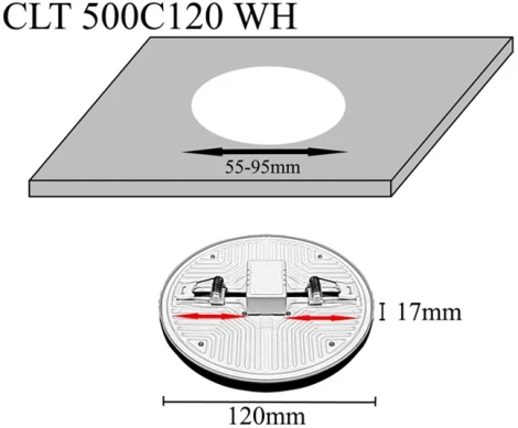 Встраиваемый точечный светильник Crystal Lux CLT 500 500C120 WH 3000K