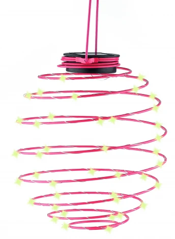 Уличный подвесной светильник светодиодный на солнечных батареях в виде спирали ЭРА ERASF012-29 (на проводе, спираль)